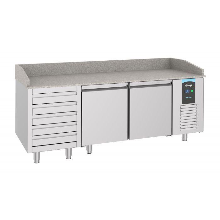 Comptoir réfrigéré à pizza 2 portes et 5 tiroirs - COMBISTEEL 7489.5235 - Acier inoxydable, 615L, refroidissement forcé_0