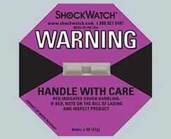 Étiquette autocollante indicateur de choc violet Shockwatch - Lot de 50 ou 100 - Choc 55_0