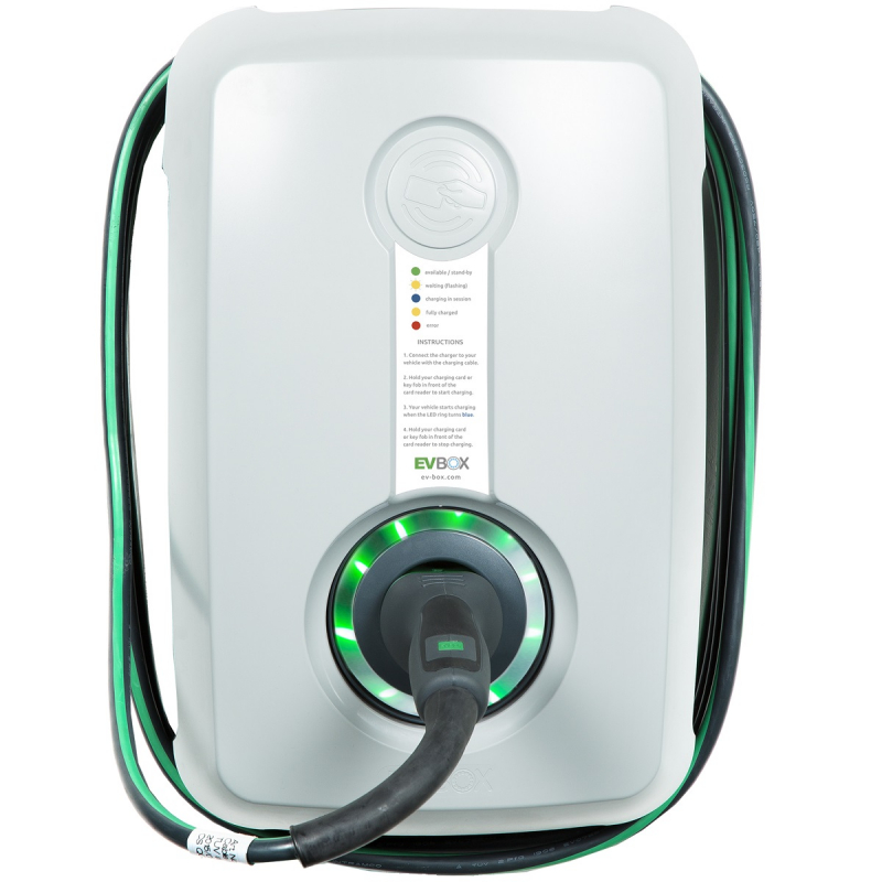 EVBOX BORNE DE RECHARGE HOMELINE - 3,7KW - AUTOSTART - CÂBLE ATTACHÉ 6M - H1160-00262