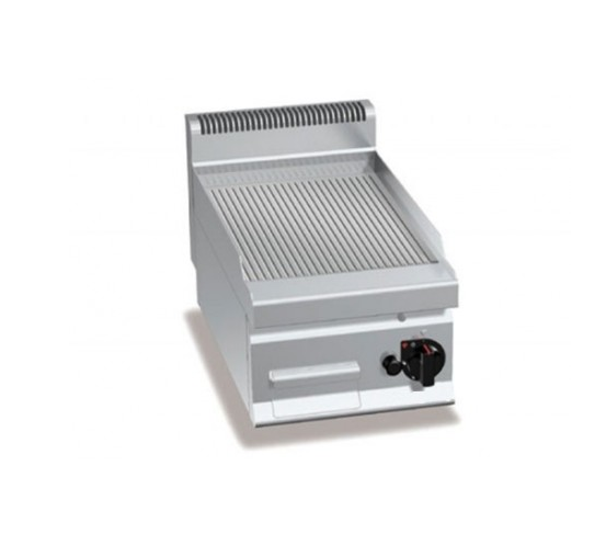 Grillade à gaz rainurée 5,4 kW - Profondeur 700 mm - Référence GGB473MG - Acier inoxydable AISI 304_0