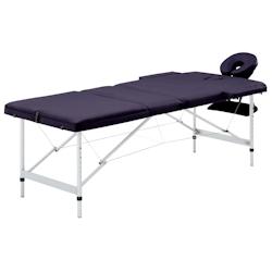 Helloshop26 - Table de massage pliable 3 zones Inox violet 02_0001828 - 3000089141530_0