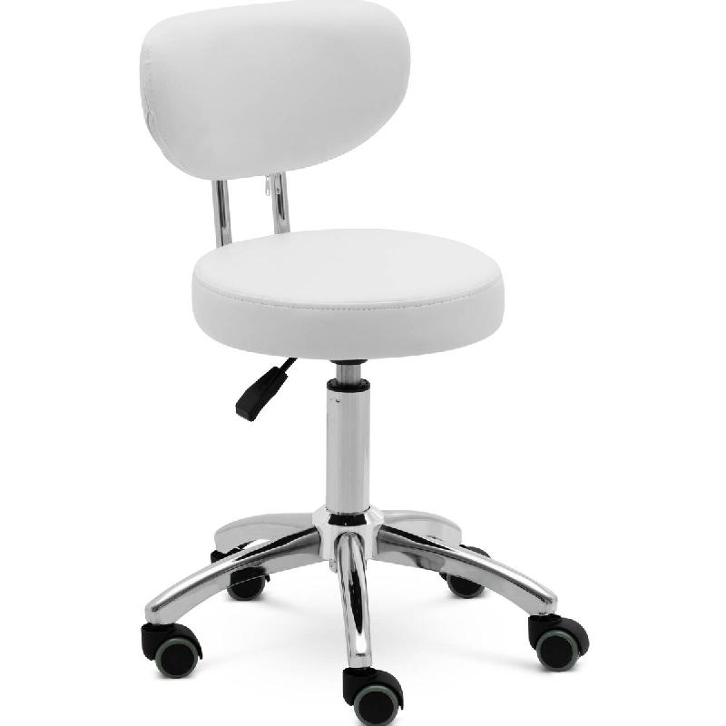 Physa - Physa ASCONA White Tabouret à roulettes avec dossier 150 kg 46-60 cm Hauteur réglable Blanc - blanc 4062859183262_0