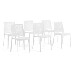 RATTATAN Set 6 Chaises en polypropylène avec fibre de verre empilables pour extérieur et jardin, bar et restaurant, cuisine design moderne - ASTRID_0