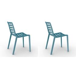 Resol SLATKAT Chaise Intérieur, Extérieur Set 2 Bleu Rétro - bleu plastique 21207_0