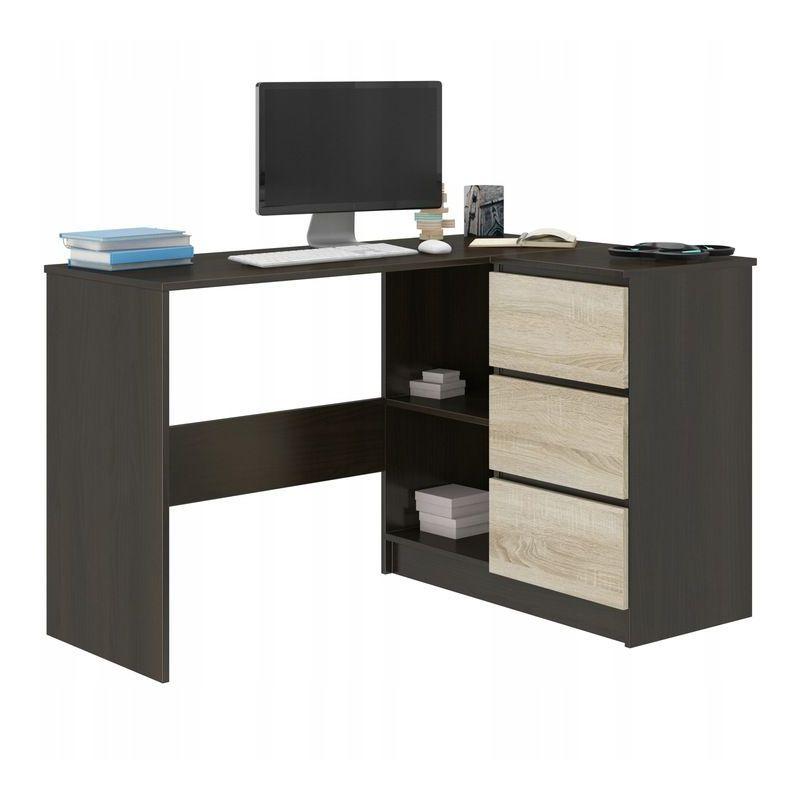 Hucoco Rex W Bureau D Angle Rangements 3 Tiroirs 112x87x76 Cm Table D Ordinateur Forme De L Table De Travail Wenge Sonoma Wenge Sonoma Comparer Les Prix