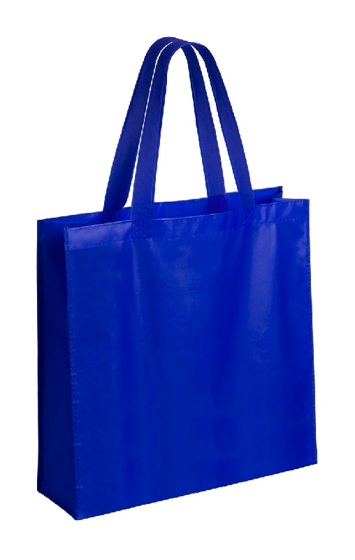 Sac shopping laminé non-tissé - 105 g/m² - Couleur bleu - Poids 55 g_0