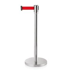 Poteau de délimitation sangle rouge 2m - WAS Germany - rouge inox 2114 104_0