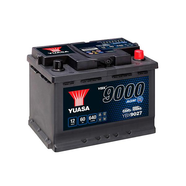 BATTERIE VOITURE YUASA START-STOP AGM YBX9027 12V 60AH 640A_0