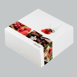 Boîte pâtissière décor Délices 250x250x80mm x150 JORIDEAL - blanc en carton 3519400614085_0