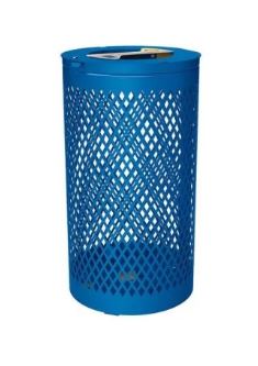 Corbeille Tri Sélectif Losange - 2×60 L - Acier et Tôle - Serrure à clé triangle - Dimensions ø 450 x 845 mm_0