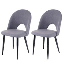 Décoshop26 - 2x chaises de salle à manger cuisine en tissu gris foncé design classique 04_0000368 - gris 3000252998985_0