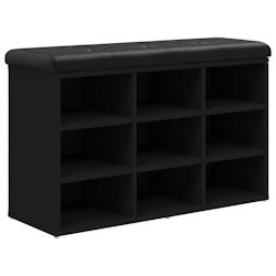 Décoshop26 - Banc de rangement à chaussures 82 x 32 x 50 cm bois d'ingénierie noir DEC024926 - noir 3000254973515_0