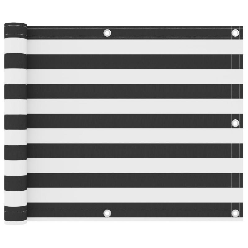 ÉCRAN DE BALCON BRISE PARE VUE PROTECTION CONFIDENTIALITÉ 75 X 300 CM TISSU OXFORD ANTHRACITE ET BLANC 02_0009985_0