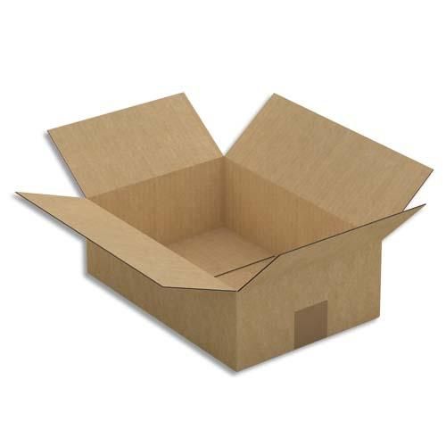 Emballage paquet de 25 caisses américaines simple cannelure en kraft brun - dim. : 31 x 10 x 21,5 cm_0