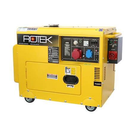 Générateur diesel 380V 50Hz triphasé - 5,5 kVA - Insonorisé avec démarrage électrique et unité ATS intégrée_0