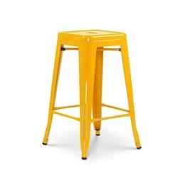 Kosmi Tabouret de bar style industriel jaune brillant - Hauteur 66 cm - jaune 3760301696889_0