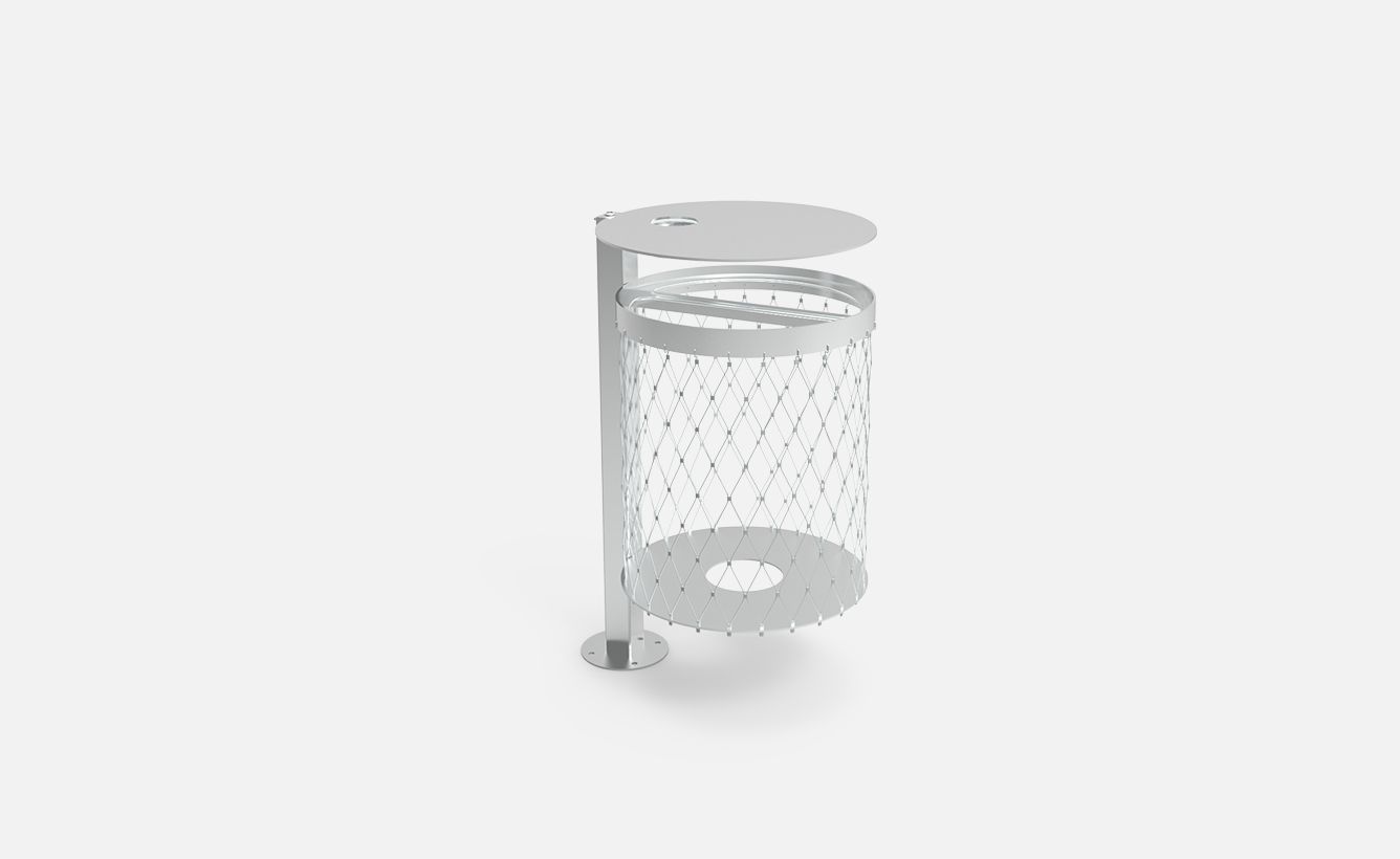 Mar - poubelle publique en acier inoxydable Larus avec cendrier rotatif_0