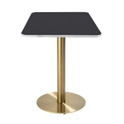 Oviala Business Table à manger 60 x 60 cm pied doré et revêtement noir/argent - noir métal 112804_0