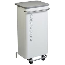 Rossignol - Poubelle mobile à pédale 110L NOMADE - autres déchets blanc/gris - gris métal 57262_0