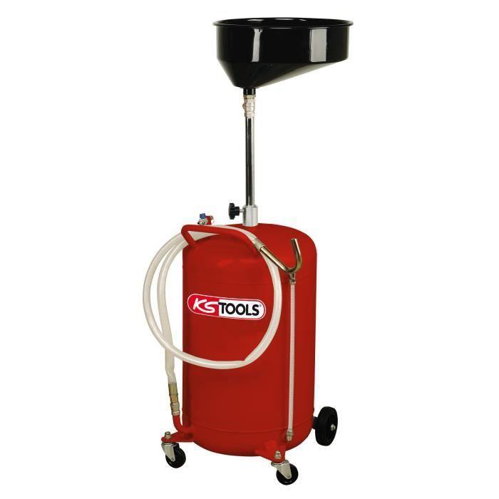 Récupérateur d'huile par gravité 65 litres KS TOOLS - Vidange pneumatique avec mano intégré_0