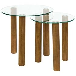 Table gigogne ronde en verre trempé Clara (Lot de 2) The Home Deco Factory - 3664944699873_0