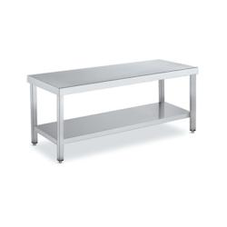 Tables de travail inox centrale de faible hauteur avec étagère P 700 mm | Distform longueur 1400 mm - QC167140_0