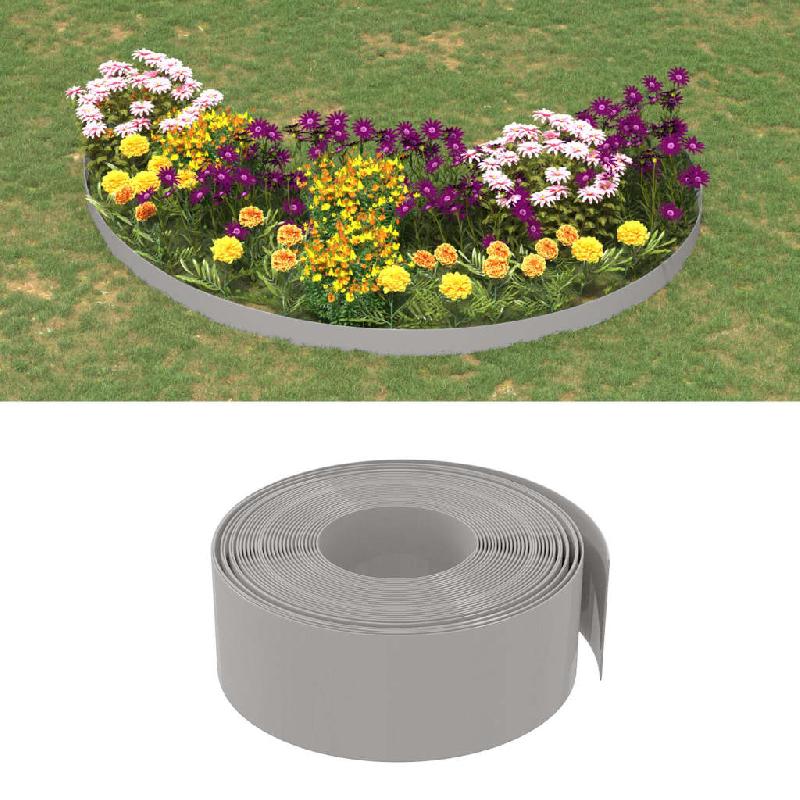 Vidaxl bordures de jardin 2 pcs gris 10 m 20 cm polyéthylène 3155452_0