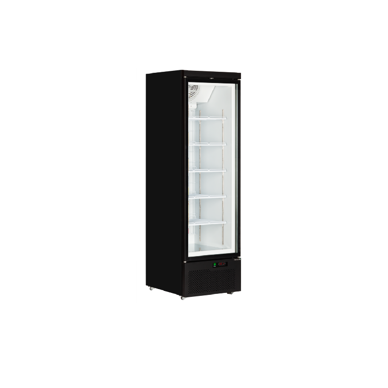 Vitrine négative 560 Litres, 6 niveaux, 1 porte vitrée battante, sur roulettes, noire, 600 W, 220 V - MONO_0