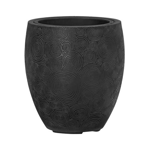 Poetic Jardin - Pot Oakura rond 47 cm - Smoke Black - Fait main, léger et résistant, garanti 10 ans_0