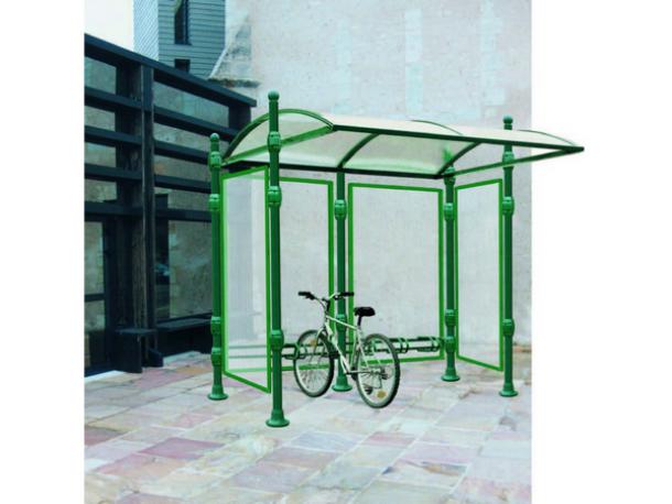 Abri vélo semi-ouvert déco Agora - structure aluminium - pour 6 vélos - toiture polycarbonate_0