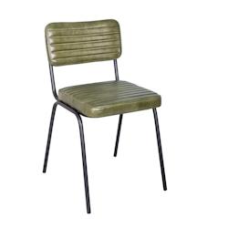 ANTIC LINE CREATIONS chaise en cuir verte - vert cuir cs1634_0