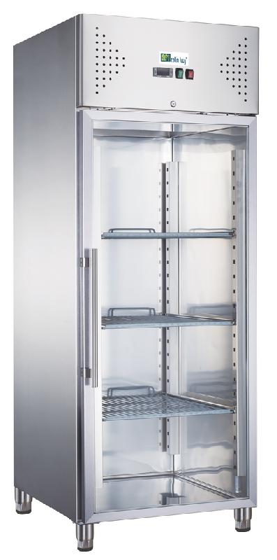 Armoire réfrigérrée inox une porte vitrée 650 l négative - AAF7NV_0