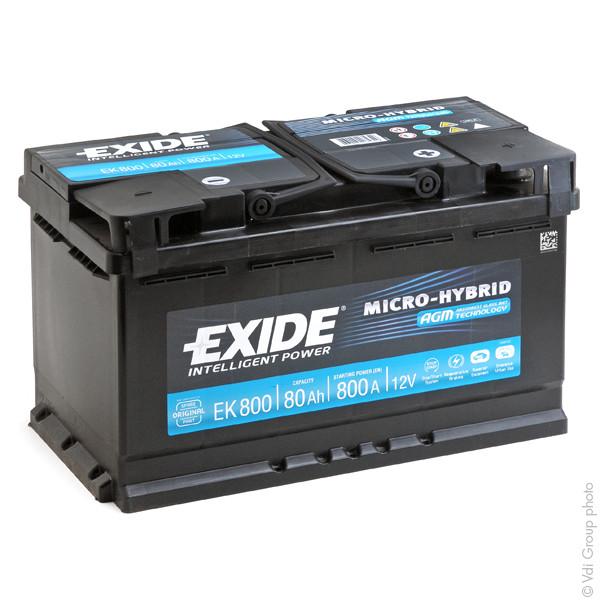 Exide 12V 80Ah EK 800 au meilleur prix sur