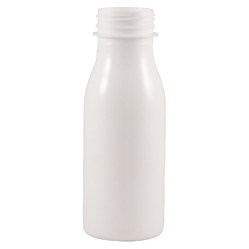 Bouteille en plastique PET LINEA 250 ml - blanche - ronde avec bague 38 3F_0
