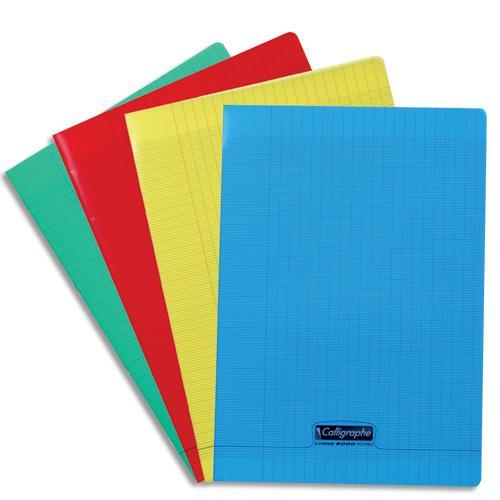 CAHIER PIQÛRE CALLIGRAPHE - 24 X 32 CM - 96 PAGES SEYES - LIGNE 8000 - POLYPROPYLENE - COLORIS ASSORTIS - LOT DE 10