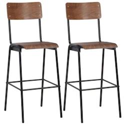HELLOSHOP26 tabourets de bar design chaise siège simili-cuir marron 1202170 x2 - 3000023359700_0