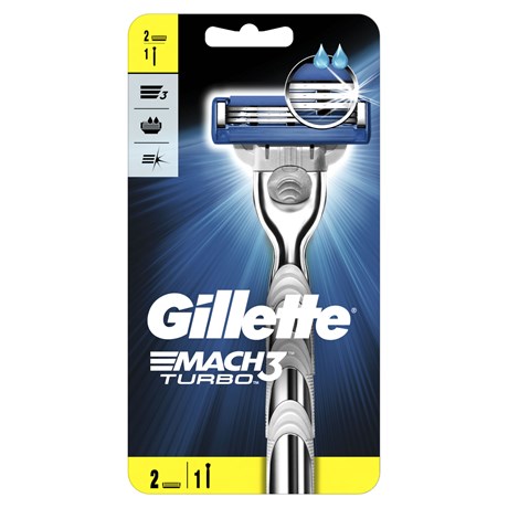 RASOIR MACH 3 TURBO GILLETTE + 2 RECHARGES