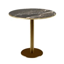 Restootab - Table Ø70cm Rome bistrot marbre veiné - noir fonte 3701665200855_0