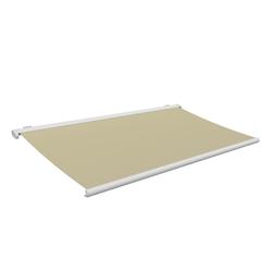 Store banne coffre Ciego 4,82x3,50 M Intersun, Blanc, Motorisé Secours à Télécommande, toile Ecru, aluminium - beige aluminium 3700054902011_0