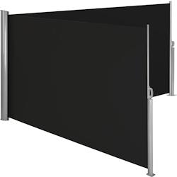 Tectake Paravent rétractable double et extensible avec enrouleur - 180 x 600 cm, noir - 402335 - noir polyester 402335_0
