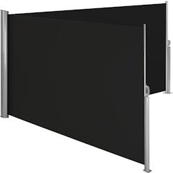 Tectake Paravent rétractable double et extensible avec enrouleur - 180 x 600 cm, noir -402335 - noir polyester 402335_0