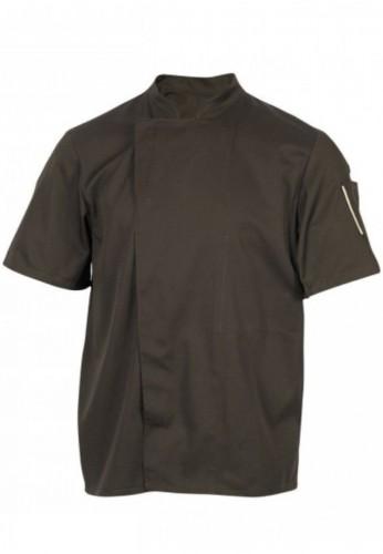 Veste pâtissier NERO marron moka - manches courtes mixte - marque ROBUR_0