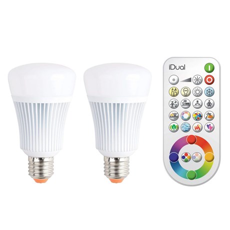 2 AMPOULES LED IDUAL E27 11.5/60 W PROGRAMMABLE AVEC TÉLÉCOMMANDE