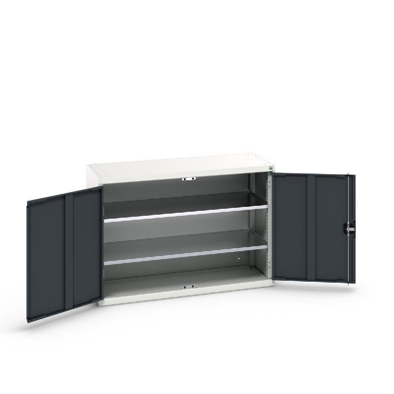 Armoire d'atelier à portes Verso - 2 tablettes réglables - 1300x550x900 mm_0