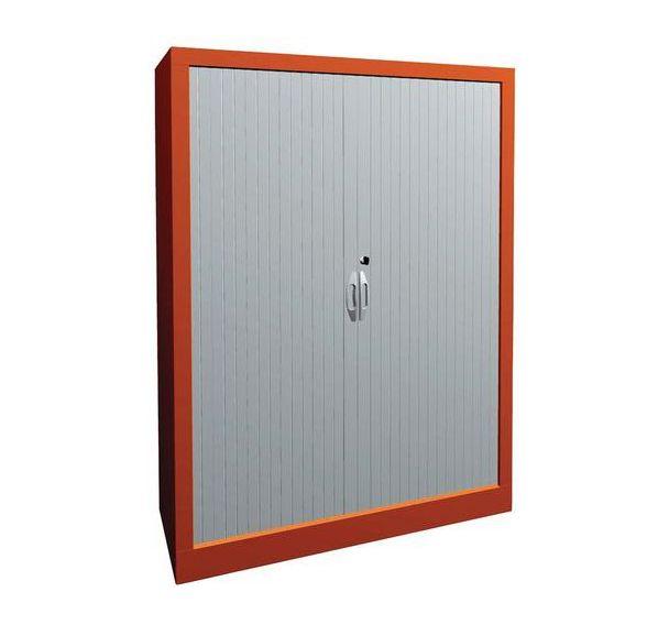 ARMOIRE À RIDEAUX LARGEUR 100 HAUTEUR 135 CM ORANGE-BLANC - MANUTAN COLLECTIVITÉS