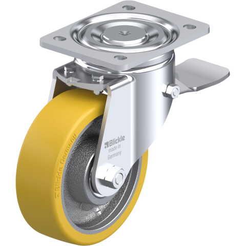 BLICKLE - ROULETTE PIVOTANTE À FREIN Ø 150MM BANDAGE POLYURÉTHANE PU 800KG - LH-GTH 150K-ST