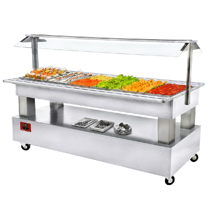 Buffet self service réfrigéré 6x gn1/1-150 bois blanc - BSB/6N-A1-R2_0