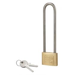 Cadenas à clé SP, anti-corrosion, 45 mm anse haute inox, 2 clés laiton - Serrurerie de Picardie - doré 3150268834552_0