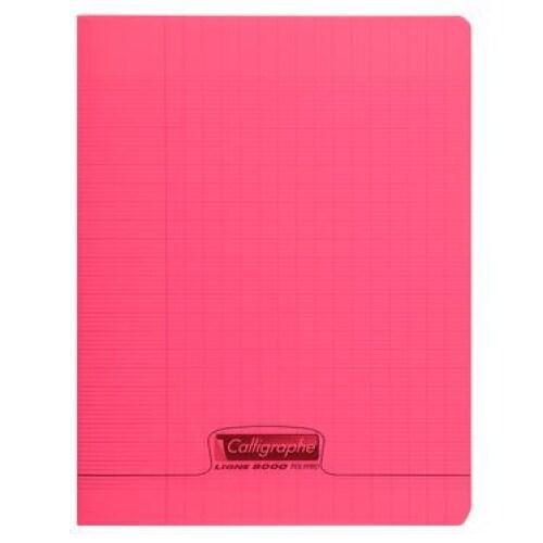 Calligraphe Lot de 10 Cahier Ligne 8000 24x32, 48p./24 feuilles 90 g/m² piquées, couv. PP rouge, Séyès - 3210330181738_0