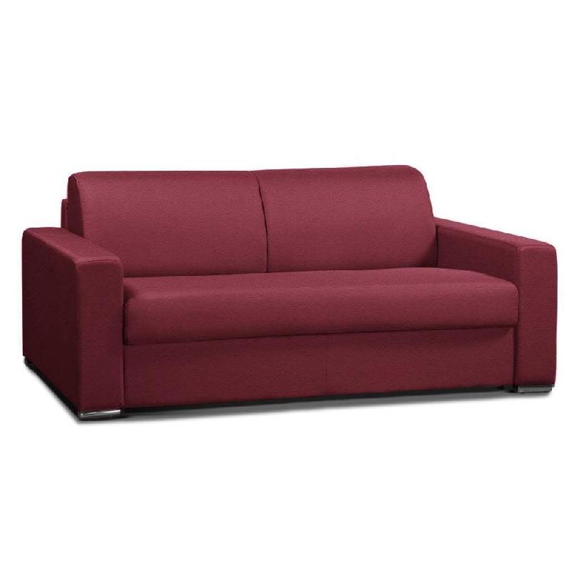 Canapé convertible Allure - Matelas Memory 20 cm - Sommier à lattes 140 cm - Polyuréthane rouge_0